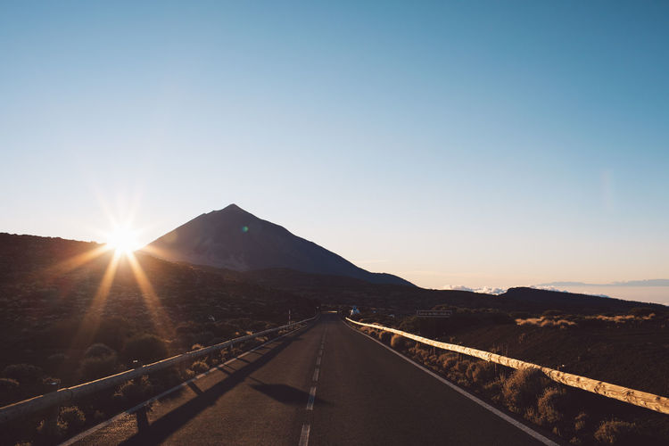 Road against sky during sunset