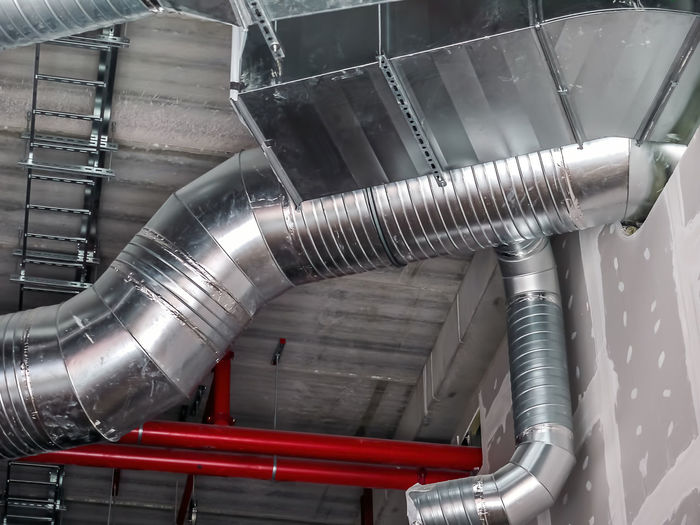 Low angle view of escalator