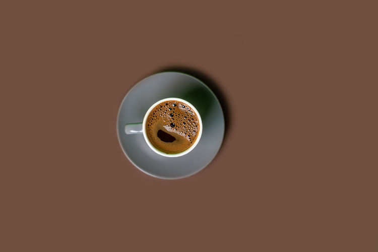 High angle view of coffee cup