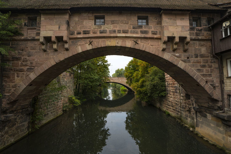 Arch bridge over canal