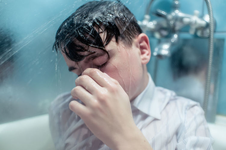 Bath Bathing Bathroom Botany Depressed Depression Despair Emotions Face Fear Grief Lifestyles Madness Malaysia Relax Relaxing Retro Retro Styled Shower Uneasiness Water
