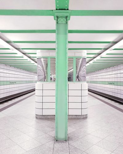 Symmetrical shot of subway station