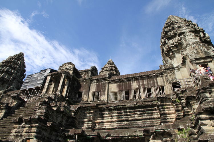 Low angle view of temple against sky