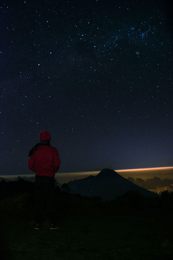 Enjoy the sky full of stars at night on the mountain