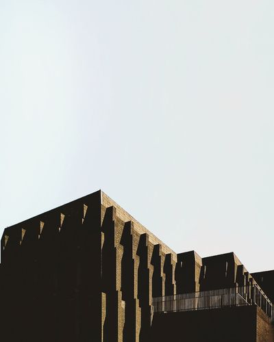 Low angle view of building against clear sky