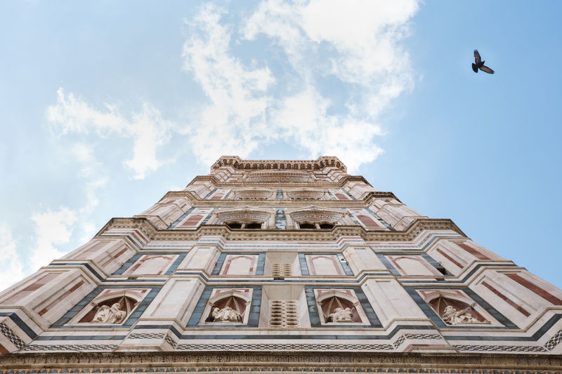 Low angle view of florence cathedral against sky