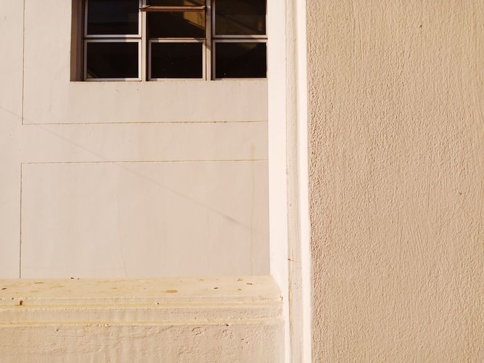 White wall of building
