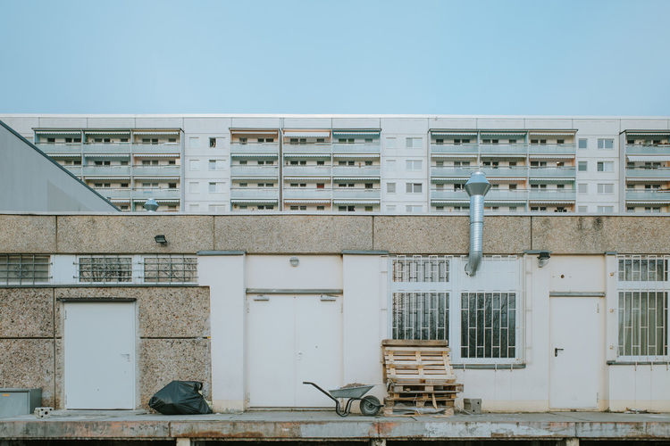 Former communist prefabricated panel construction buildings in leipzig, germany
