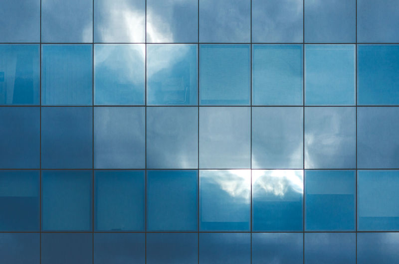 Full frame shot of blue sky with reflection