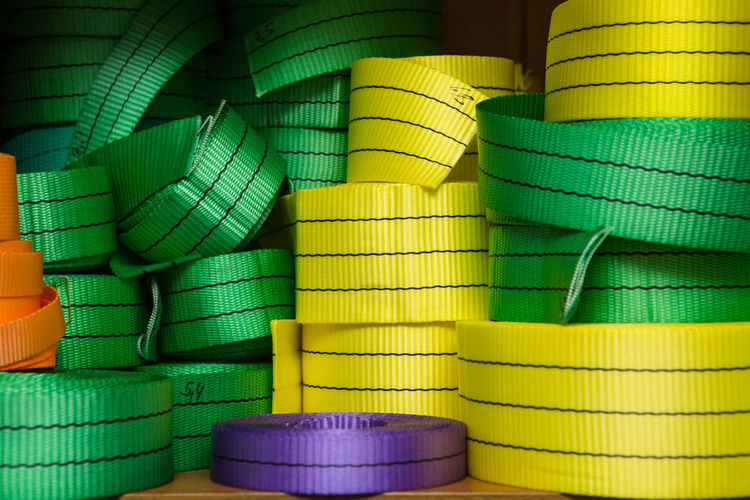 Full frame shot of multi colored noose