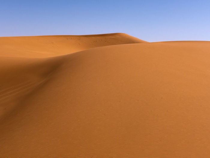Scenic view of desert against clear sky