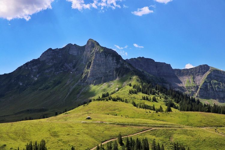 Scenic view of mountains against sky