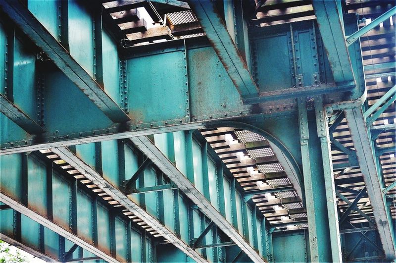 Low angle view of railway bridge