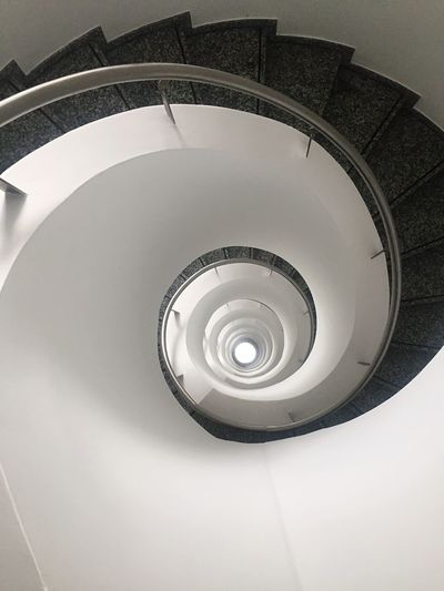 Low angle view of spiral stairs