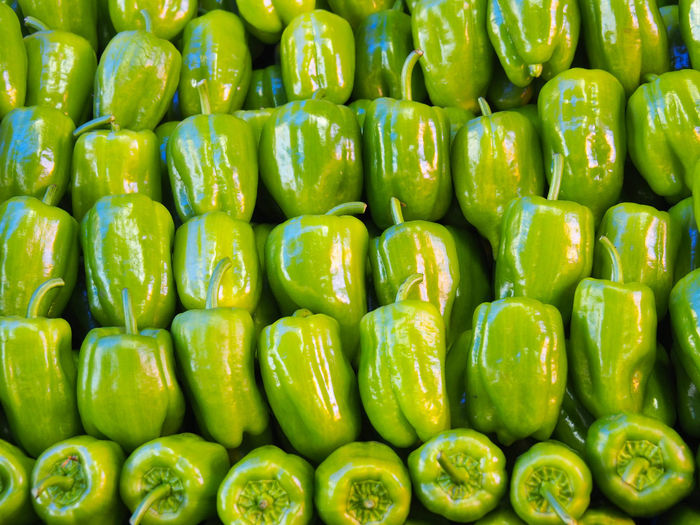 Full frame shot of green beans at market stall