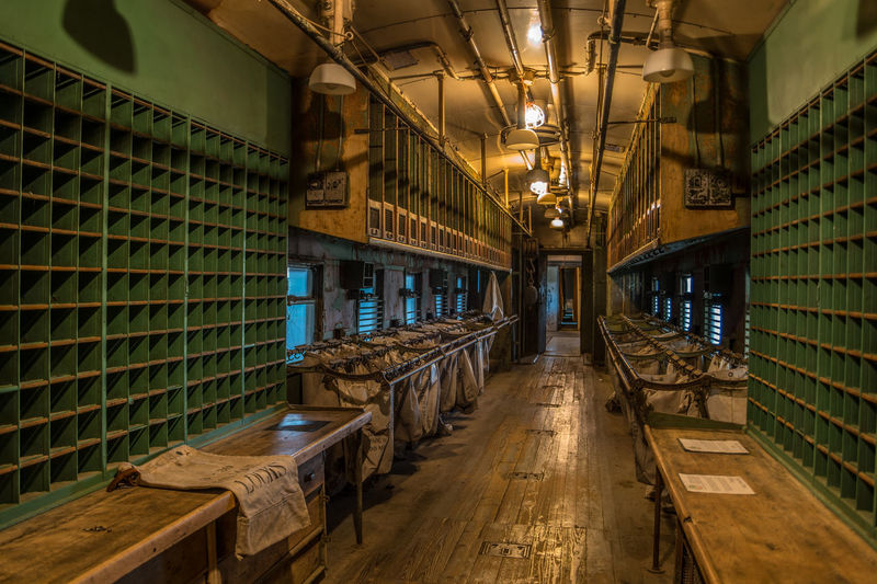 Empty corridor in factory