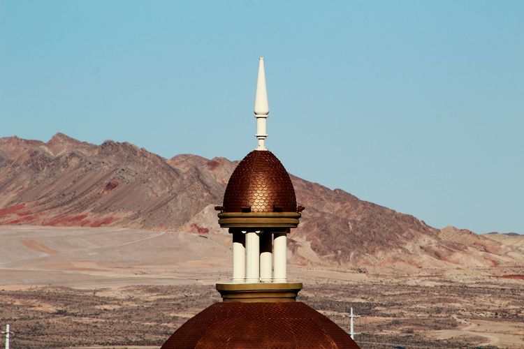 View of temple against clear sky