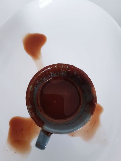 High angle view of coffee cup