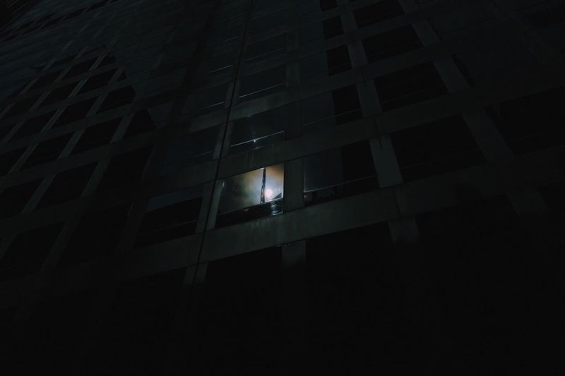 Low angle view of building at night