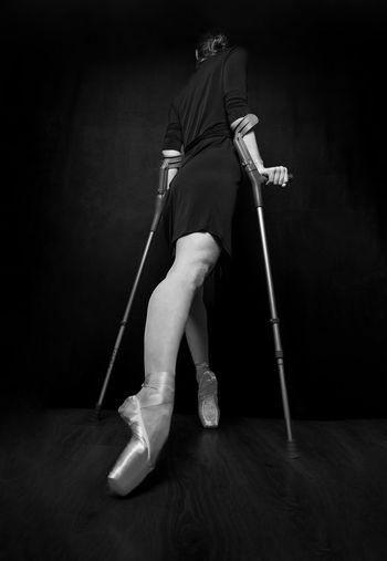 Dancer on crutches