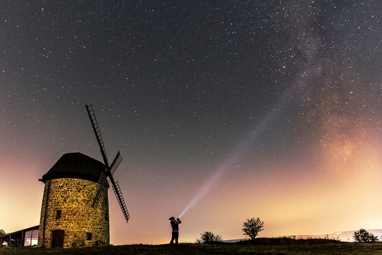 Low angle view of sky at night in the harz national park 