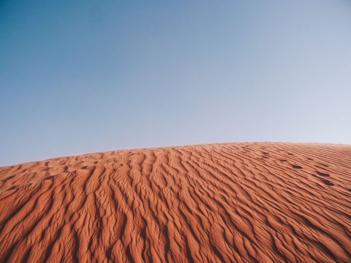 Scenic view of desert against clear sky