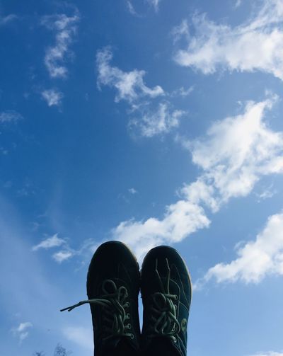 Walking in blue sky