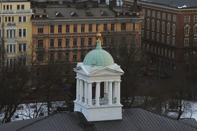 High angle view of historical building in front of building
