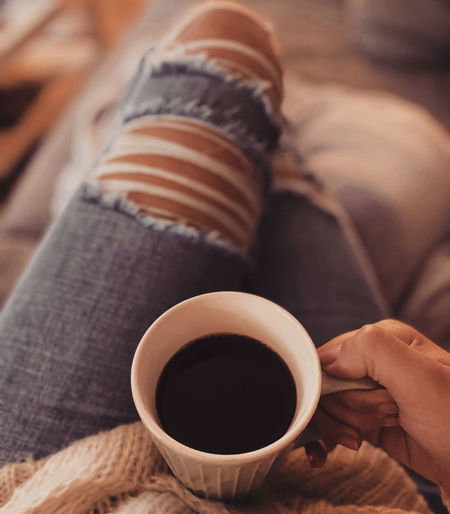 Cozy at home with coffee