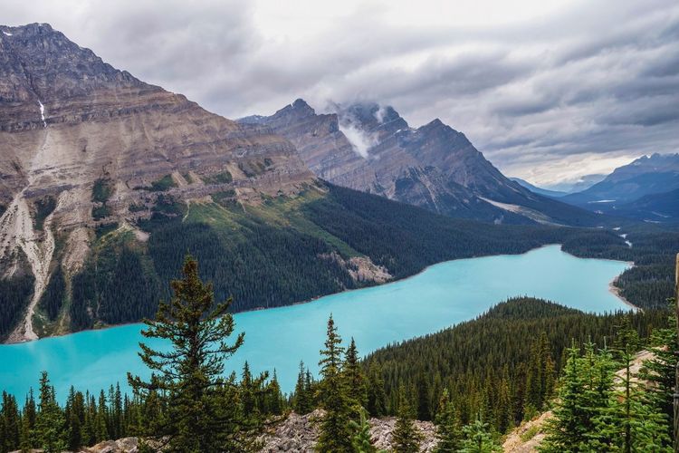 Scenic view of mountains against sky