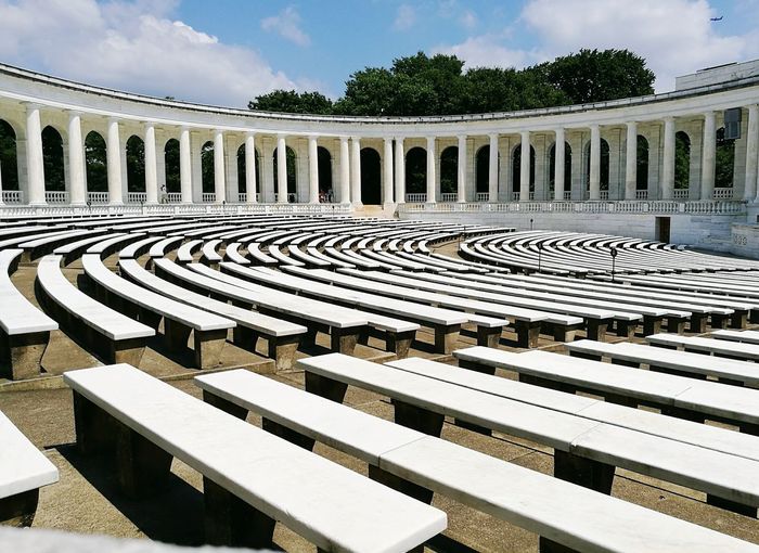 Arlington memorial amphitheater against sky in city