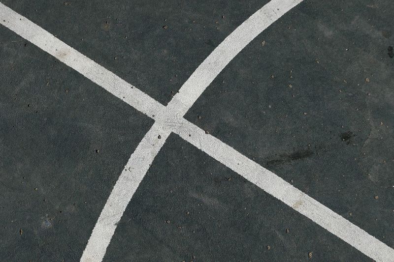 High angle view of marking on playing field