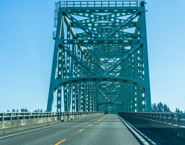 A view of the south end of the astoria-megler bridge in the oregon state.