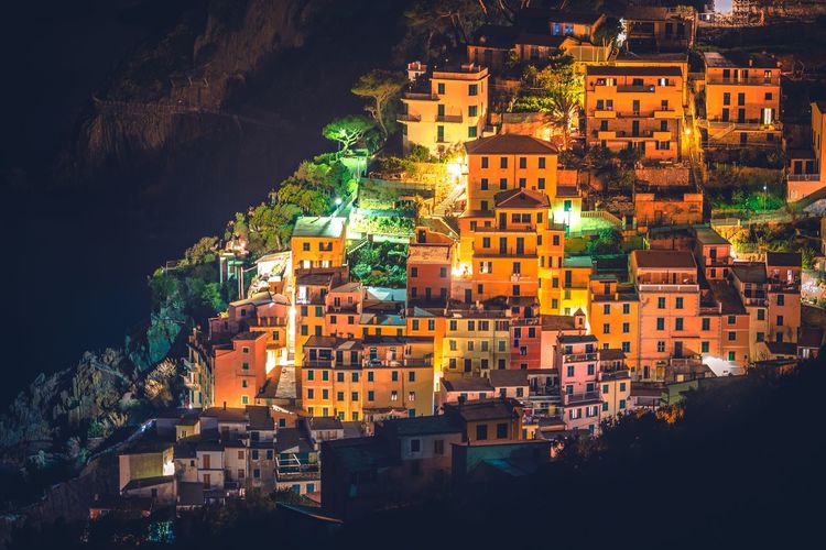 High angle view of town