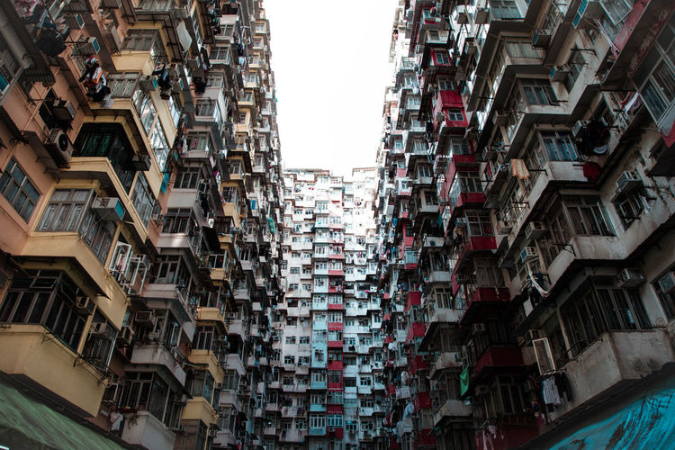 Low angle view of buildings against sky