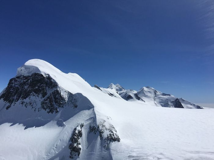 Idyllic shot of snowcapped matterhorn against clear sky