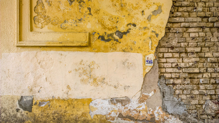 Detail shot of peeled wall