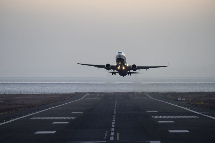 Airplane on airport runway