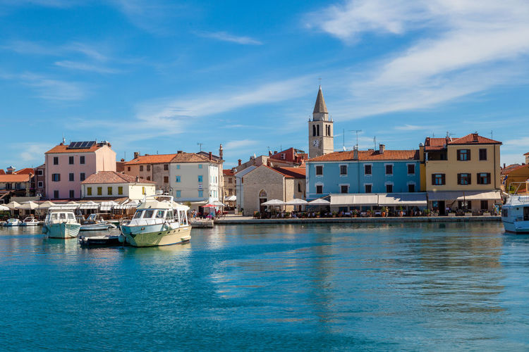 The seafront in fazana town, istra, the adriatic sea in croatia