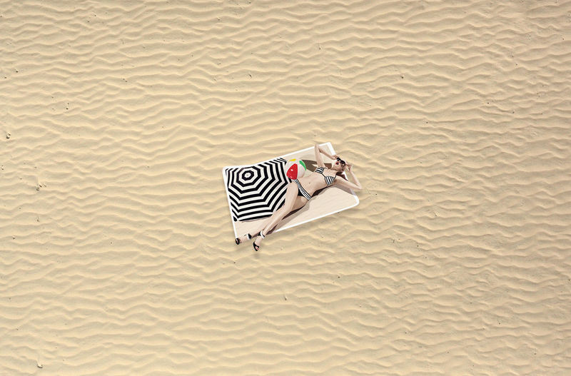 Zebra crossing in sand at beach