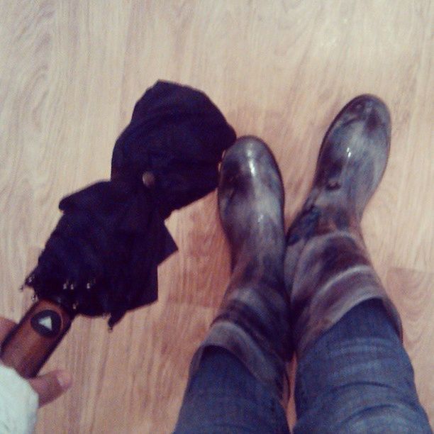 indoors, person, low section, personal perspective, high angle view, lifestyles, men, shoe, pets, unrecognizable person, leisure activity, animal themes, togetherness, domestic animals, human foot, hardwood floor, dog