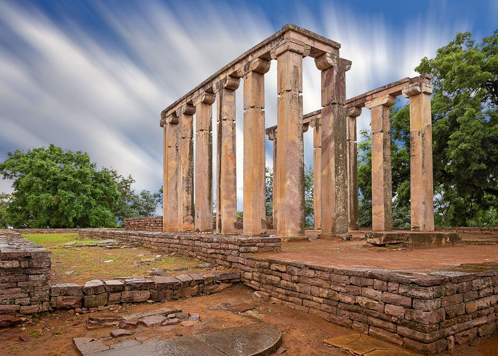 Temple ruins near sanchi stupa