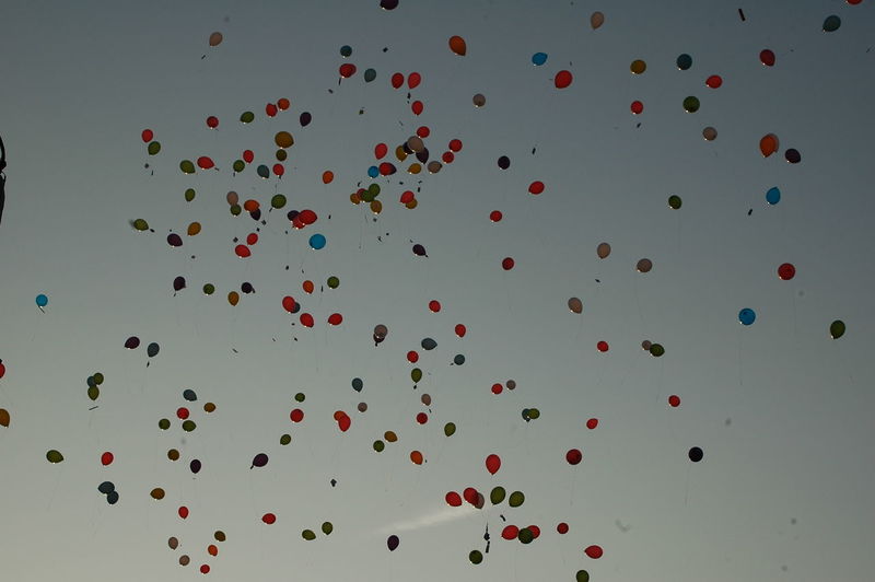 Balloons flying in sky