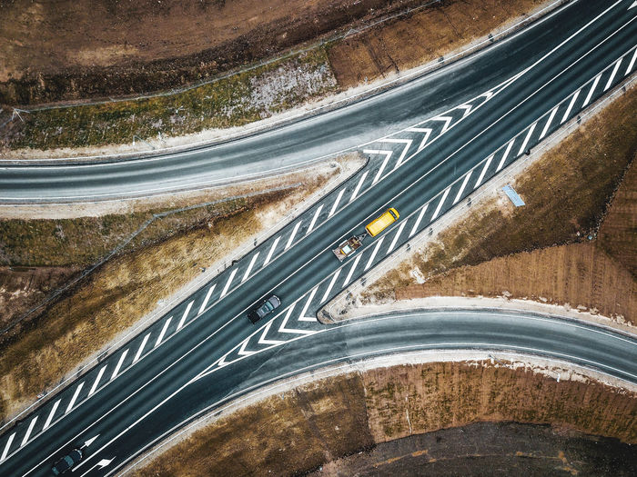 High angle view of highway 