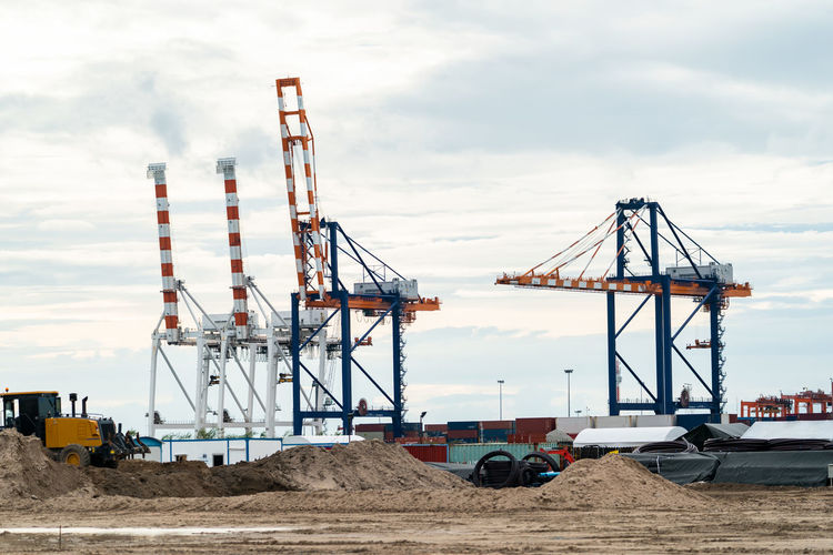 Cranes at construction site