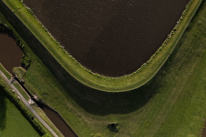 High angle view of modern building