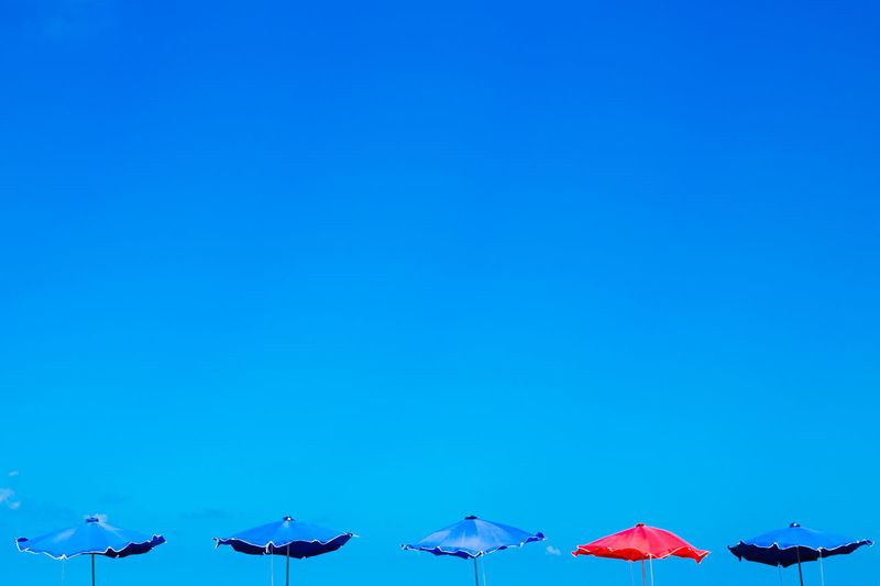 Row of beach umbrellas