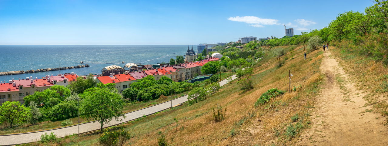 Panoramic view of the new microdistrict and slope development in odessa, ukraine