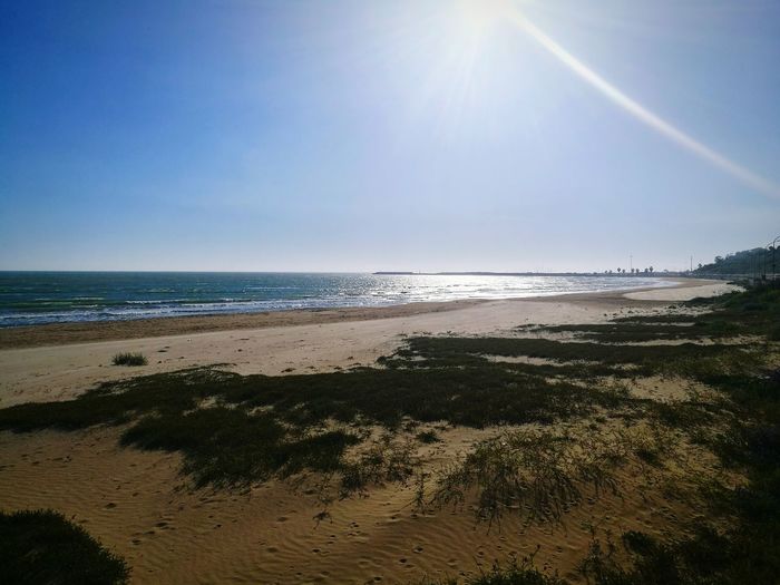 Scenic view of beach against sky