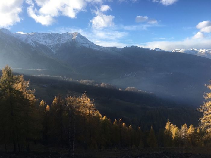 Scenic view of mountains against sky